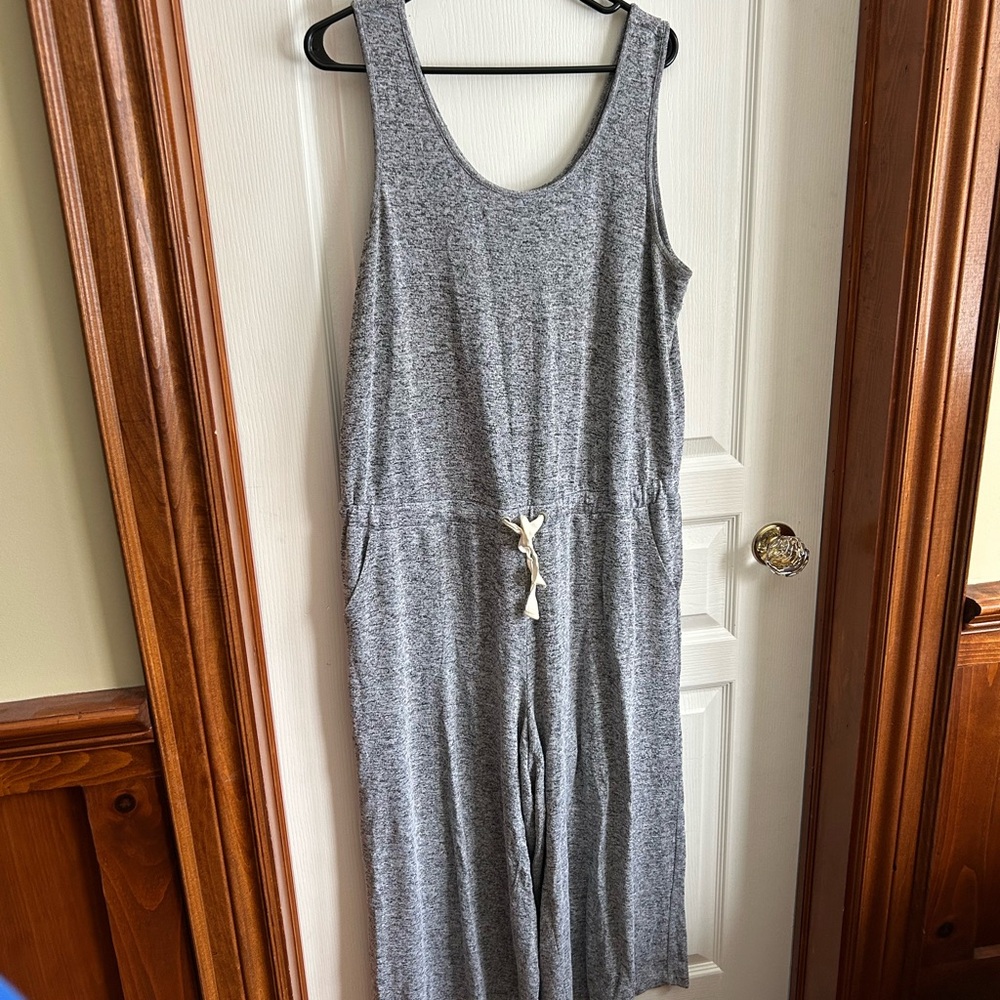 Gray Sleeveless Wide Leg Jumpsuit